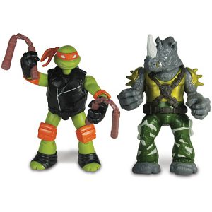 Figurines Michelangelo VS Rocksteady 2014